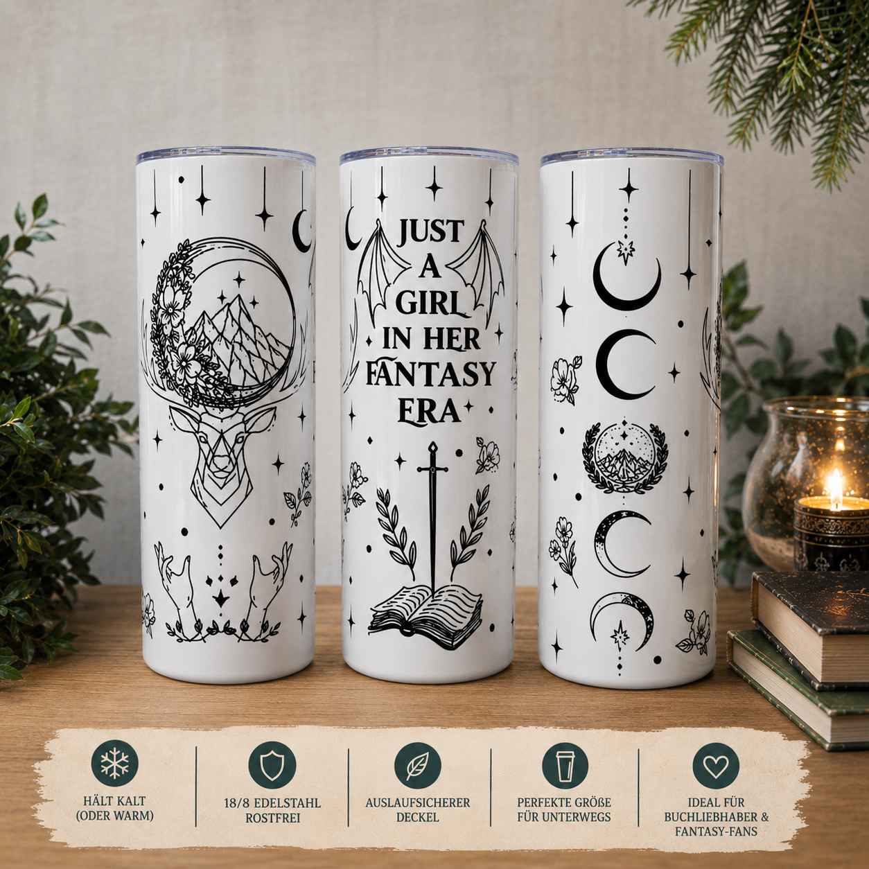 Bookish Thermobecher für Buchliebhaber - Just a Girl