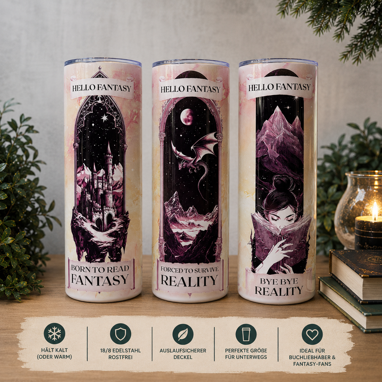 Bookish Thermobecher für Buchliebhaber - Reality