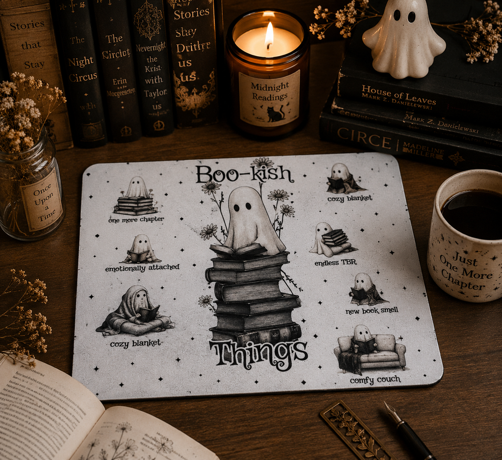 Bookish Mauspad für Buchliebhaber - Ghost
