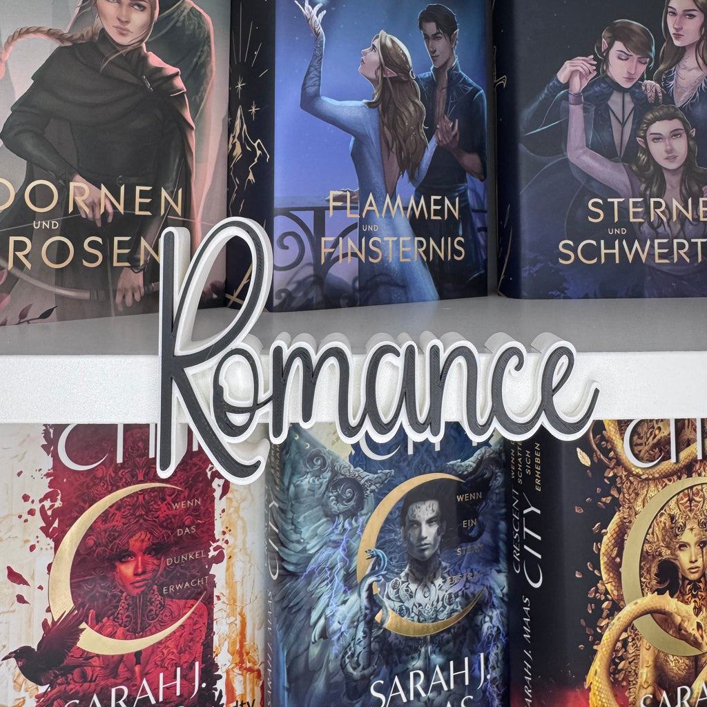 3D Druck Genre "Romance" Deko für dein Bücherregal.